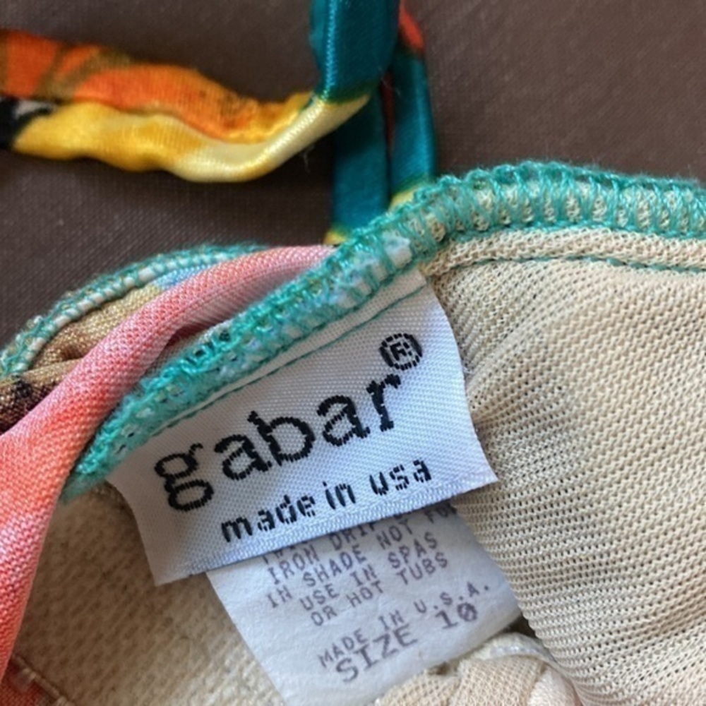 GABAR RETRO BATHING SUIT 70s/80s Small floral Made in USA - Picture 9 of 12